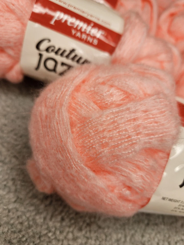 Premier Yarns Couture Jazz Color 26-42 Soft Coral Lot of 7 - Image 3 of 3