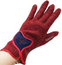 Vivienne Westwood Wool Gloves Heart Shape Lambskin Piping Orb Embroidered NWT