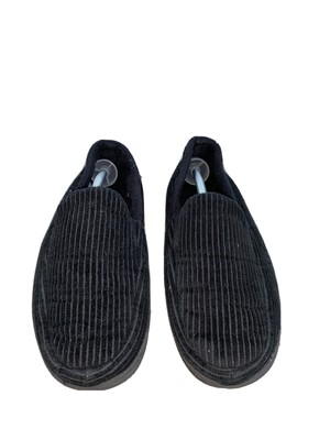 black corduroy slippers