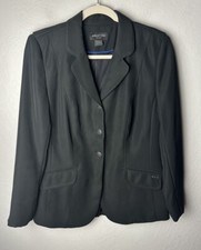 Ariat Pro Series Show Jacket US 10R Black Button Blazer Equestrian Riding