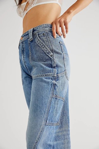 Jeans a vita alta Free People We The Free Haywire blu taglia 31 NUOVI - Foto 4 di 4