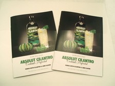 Lot of TWO Absolut Cilantro Vodka recipe booklets. Nice.