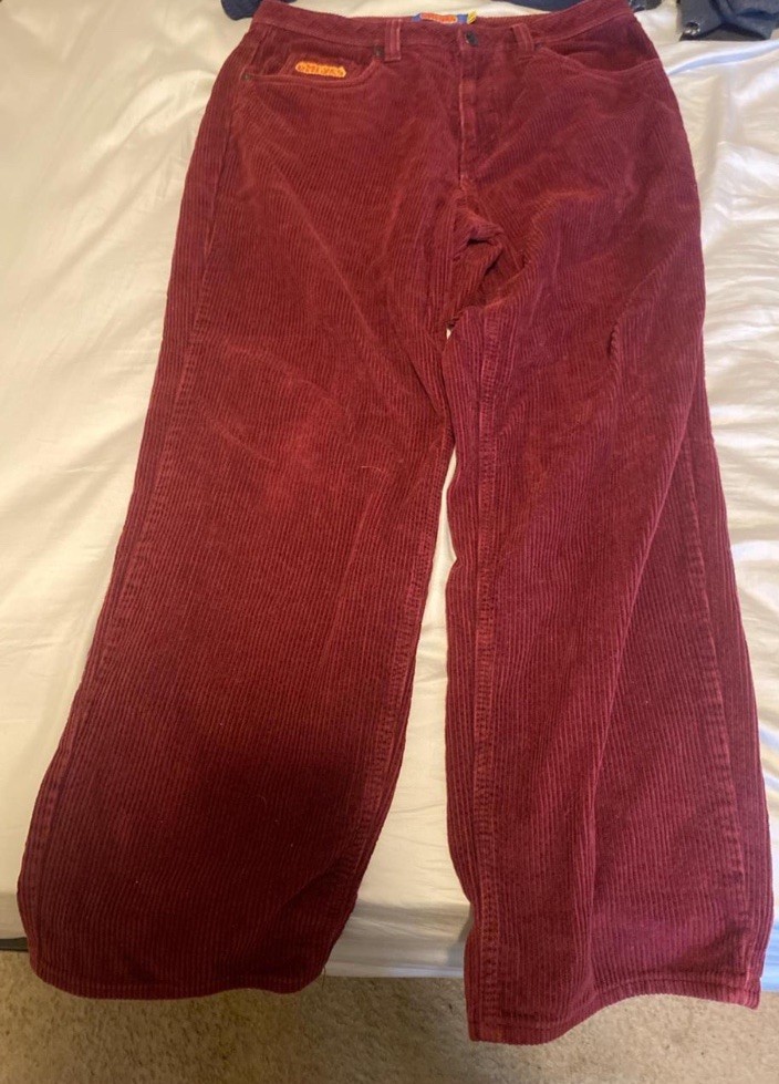 Empyre Tori Womens Red Corduroy Skater Pants Relaxed Fit Size 32