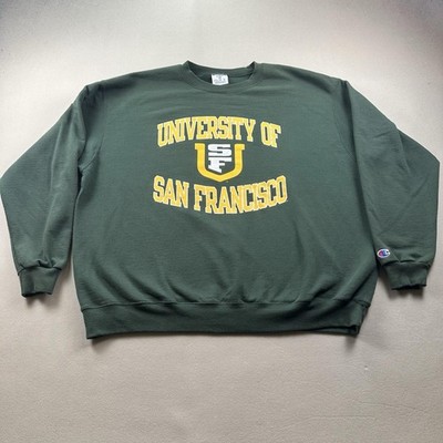 University Of San Francisco Dons Sweatshirt Mens XXL Green Champion USF Crewneck