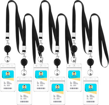 6 Pack Lanyards for ID Badges Holder Retractable Badge Reel Clip with Cruise Shi