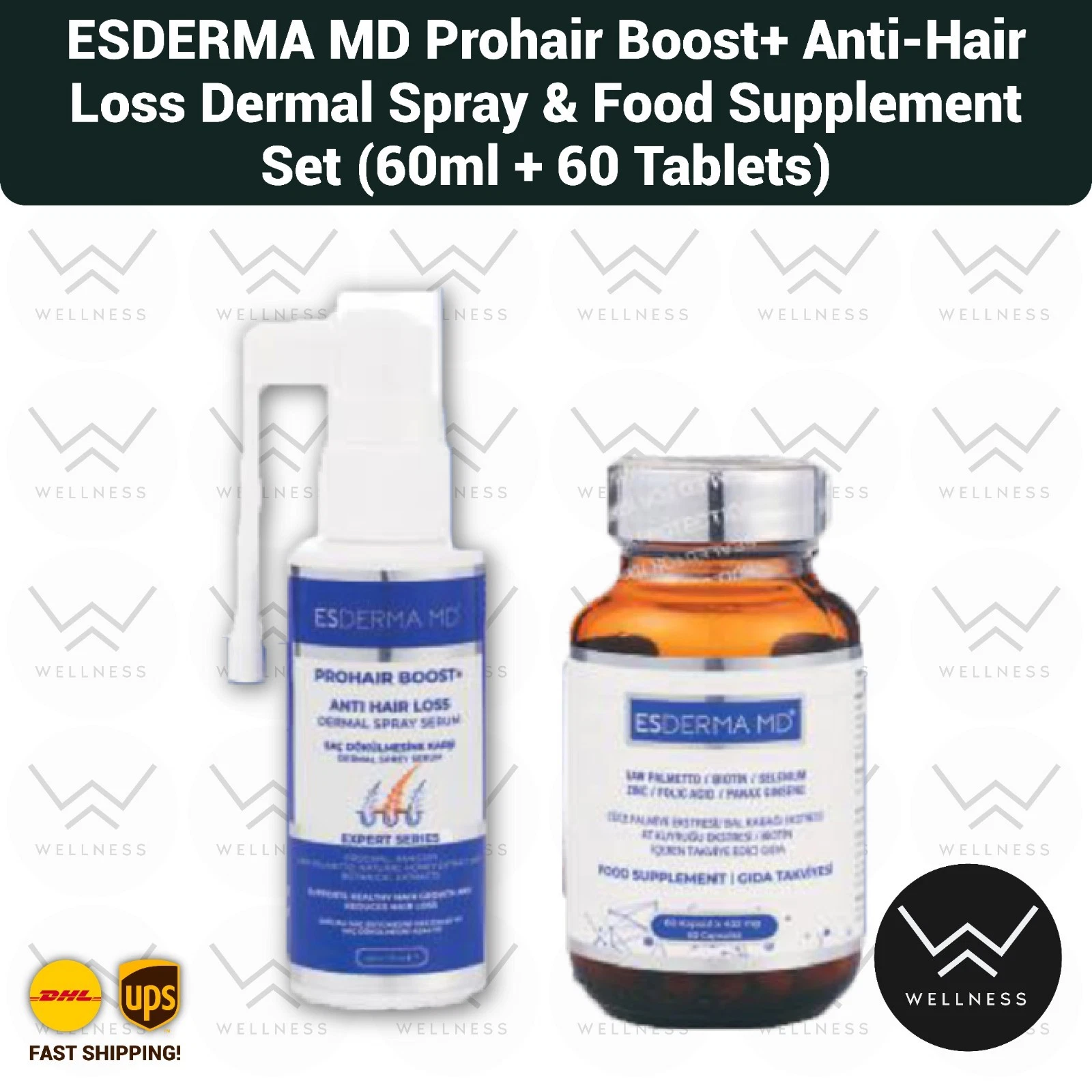 Esderma MD Prohair Boost+ Anti Hair Loss Spray Serum+ Hair Vitamin Set