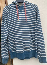 Joules Womens Blue & Cream Striped Hoodie - Size 14