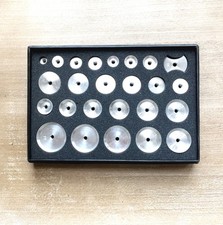 25PCS Aluminum Watch Caseback Press Dies Assortment Set 10-44mm Crystal Presser