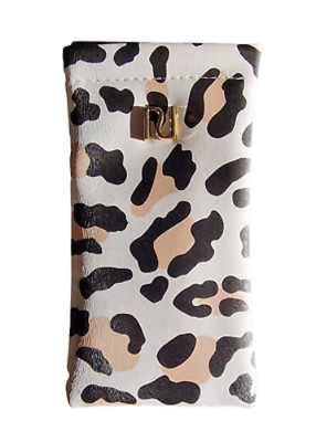 River Island Animal Print White Glasses Case [A180]