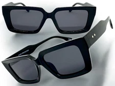 Men Classic Vintage Retro Sophisticated Stylish SUNGLASSES Black Frame Dark Lens