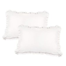 Ruffled Pillow Shams King Lace Pillowcases 100 King 20 x 36 inches White