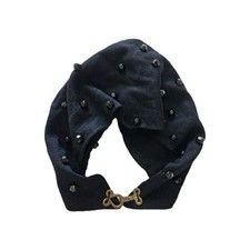 Vtg 40's Antique Juliet Cap Victorian Studded Beaded Fitted Bonnet Goth-Rock S