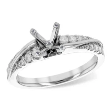 Diamond SEMI Ring in White Gold With Diamonds 0.24 ct
