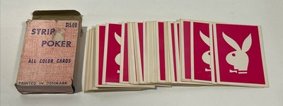 #ad PLAYBOY STRIP POKER PLAYING CARDS FULL DECK W JOKERS VINTAGE DENMARK $160.00
