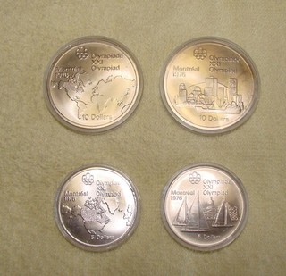 4 Stück Set Silber Münzen Canada Olympiade Montreal 1976 Konvolut Sammlung