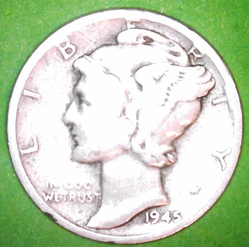 1945 S Mercury Dime - 90% Silver -XF - Circulated     ( GD3C)