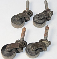 4 bardzo stare wałki meblowe mosiężne do wkręcania rolki z nieznanej masy