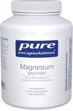 Pure Encapsulations Magnesium Glycinate Supplement 120mg - 360 Capsules. NEW! 1.31 per thousand milligrams