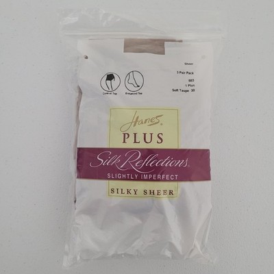 Hanes Plus Silk Reflections Silky Sheer Control Top 1 PLUS 3 Pair Soft Taupe NEW