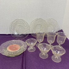 Banner Clear Plastic Floral Metal Lazy Susan Cake Plates Tray Cups