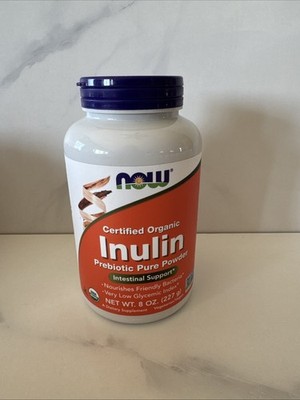 NOW FOODS Inulin Prebiotic Pure Powder Organic 8 oz / 227 g Intestinal Support