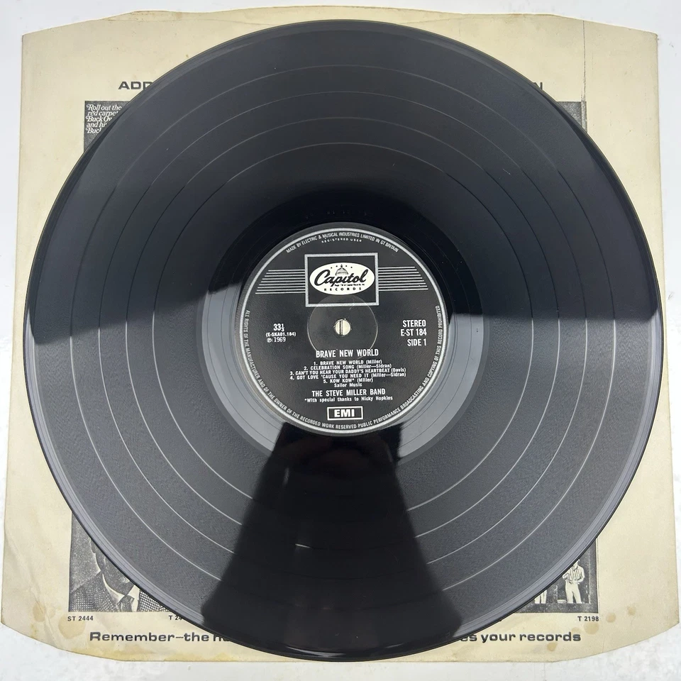 The Steve Miller Band Brave New World Vinyl LP Album Record 1969 E-ST184 VG/VG Foto 4 de 4