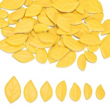 0.44LB Leaves Ceramic Mosaic Tiles for Crafts Bulk, for Home Decor, Yellow