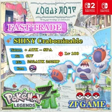 ✨6IV SHINY Crabominable + EVS 🚀 POKEMON LEGENDS ZA ✨Online delivery⚡ALPHA