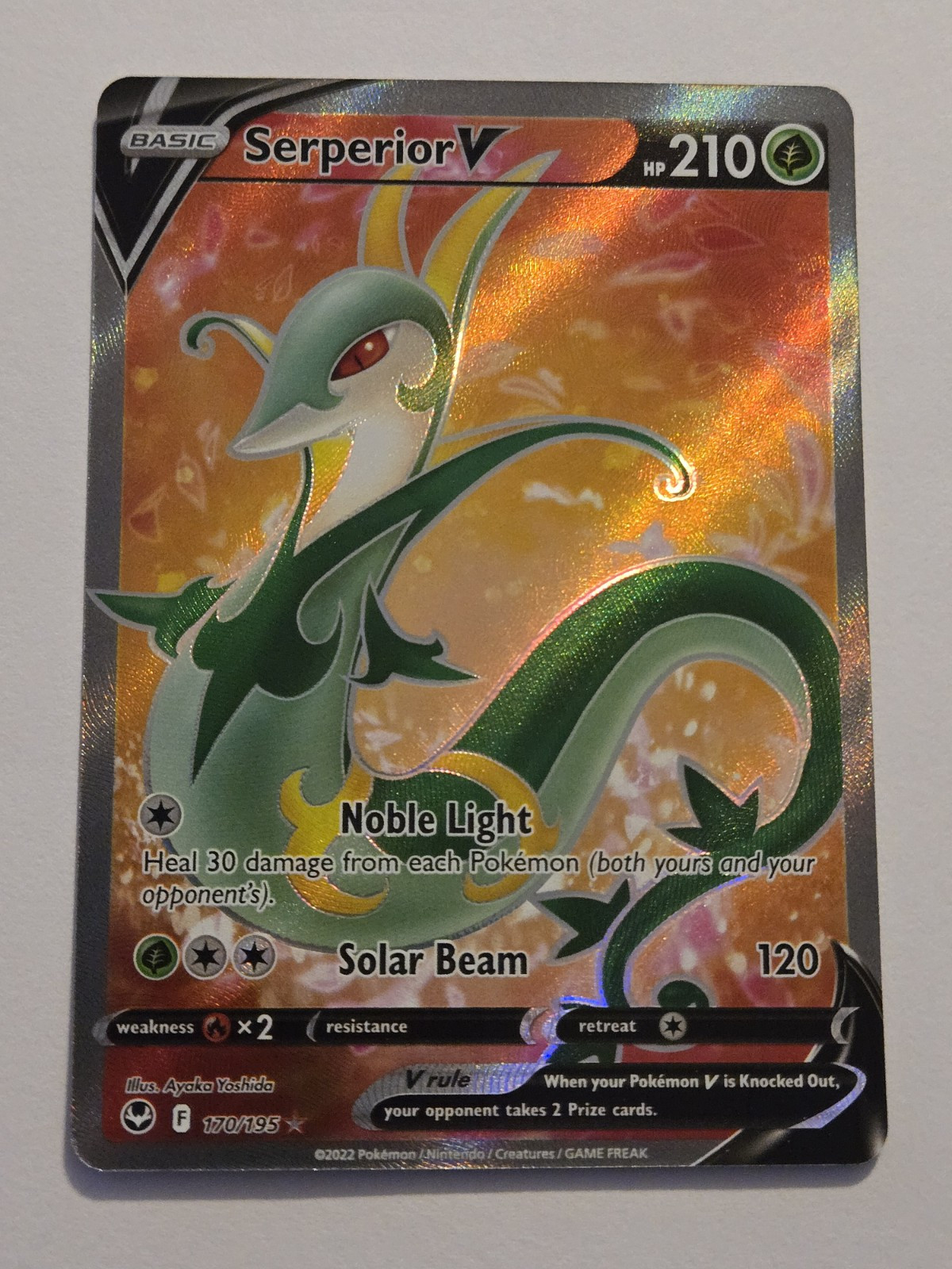 Serperior V 170/195 Silver Tempest Ultra Rare Holo Pokemon TCG Card Full Art NM