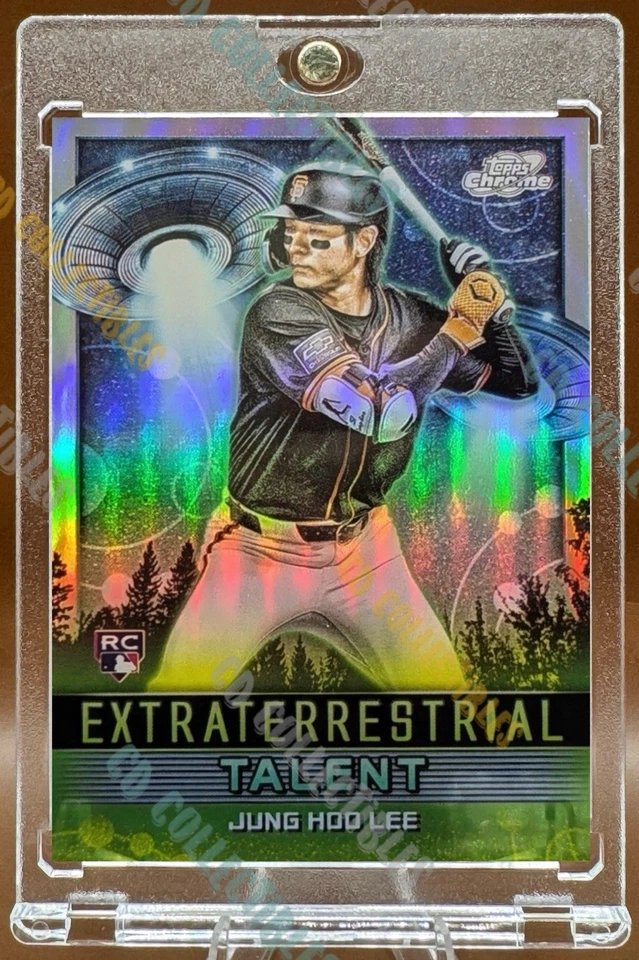 Jung Hoo Lee ROOKIE ET HOLO REFRACTOR CARD TOPPS CHROME SF GIANTS ROY MINT - Image 3 of 4