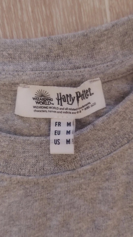 Harry Potter T-shirt homme gris Gryffindor imprimé graphique manches courtes M - Photo 2/2