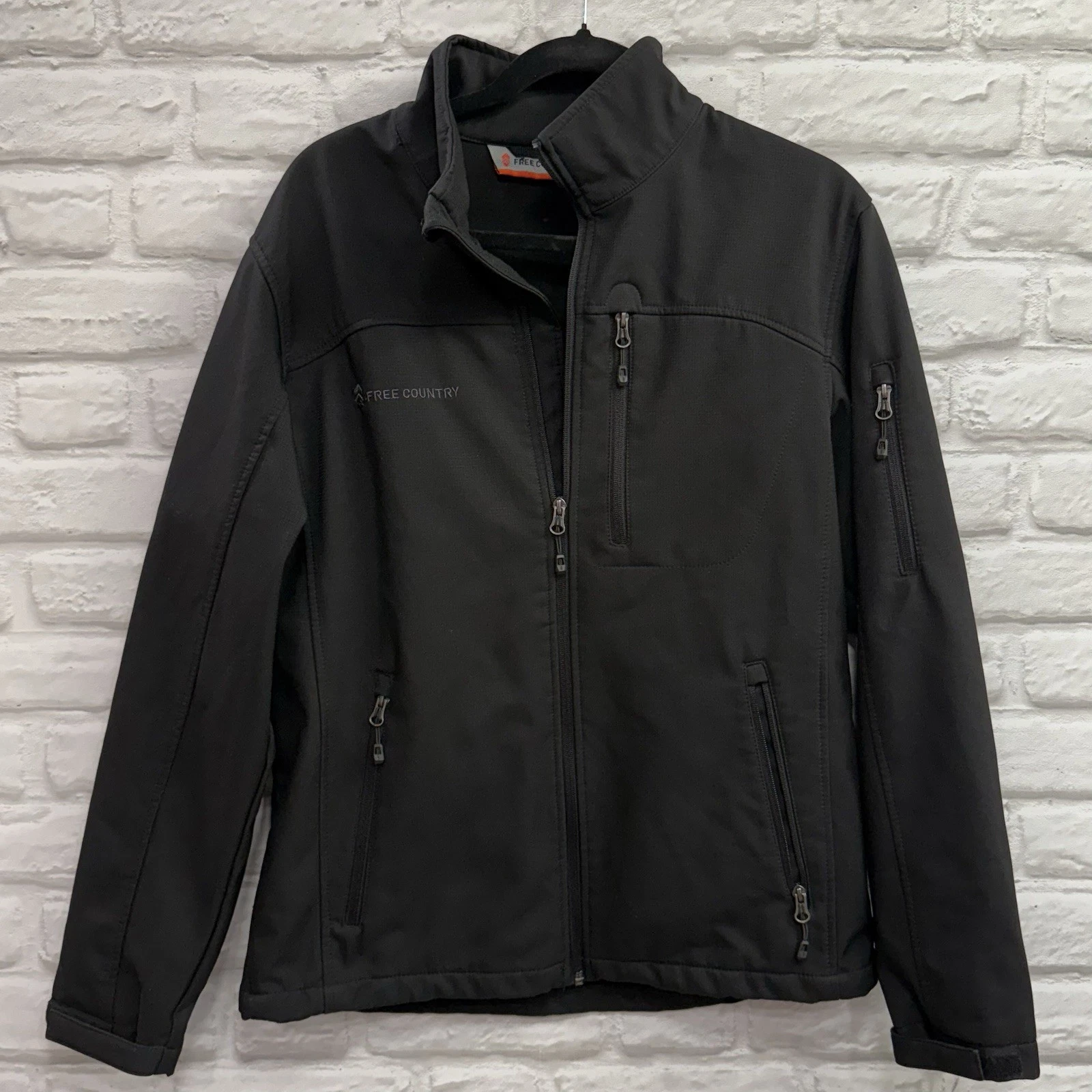 Free Country Super Softshell Stretch Water & Wind Resistant Zip Pockets Jacket S