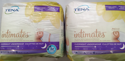 2X Tena intimates Incontinence Underwear for Women Overnight  Large 14 Ct ea =28