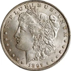 U.S. 1897-O MORGAN SILVER DOLLAR CHOICE ALMOST UNCIRCULATED, PCGS CERTIFIED AU58