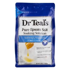 5 Pack Dr Teal's Pure Epsom Salt Soaking Solution, Milk  Honey, 3 lbs