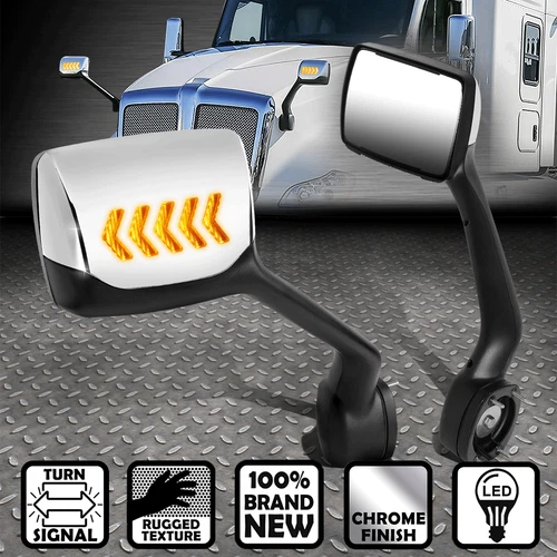 [SEQUENTIAL LED ARROW SIGNAL] FOR 11-21 KENWORTH T680 PETERBILT HOOD MIRRORS