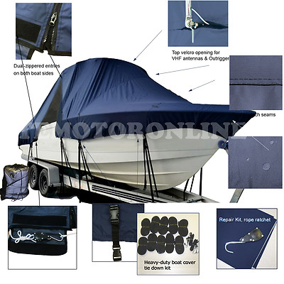 McKee Craft HAMMERHEAD 220 CC Center Console T-Top Hard-Top Boat Cover Navy