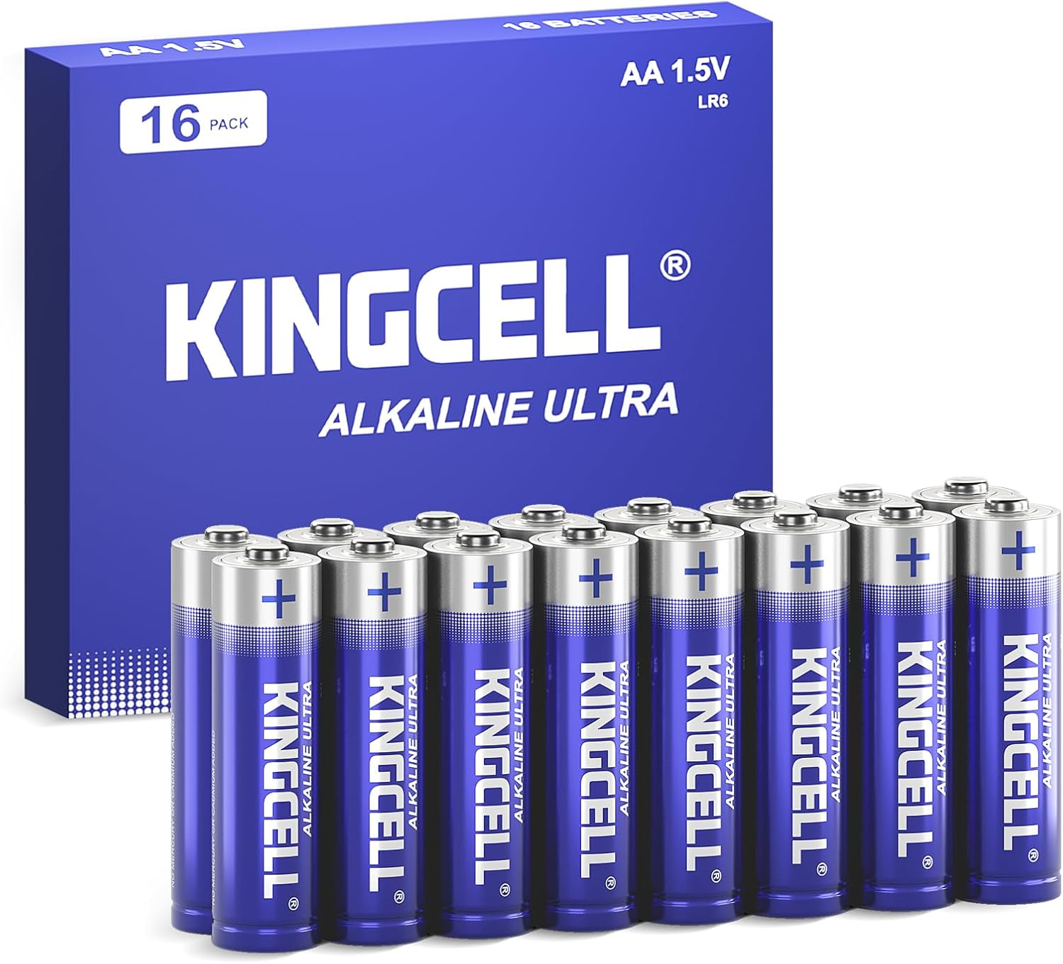 AA Batteries 16 Pack, High-Performance Alkaline AA Batteries 10-Year Shelf Life-image