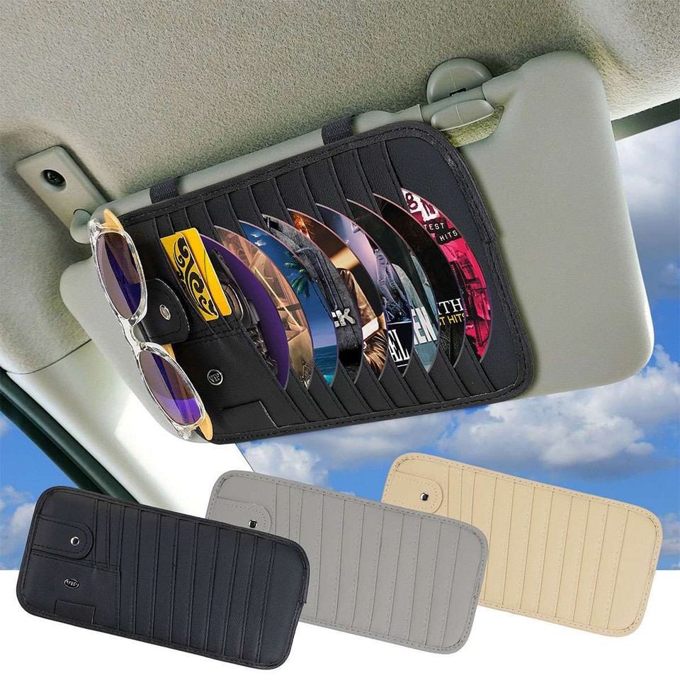 Car CD Case Holder, Vehicle Sun Visor Organizer for Cars with 9 DVD ...