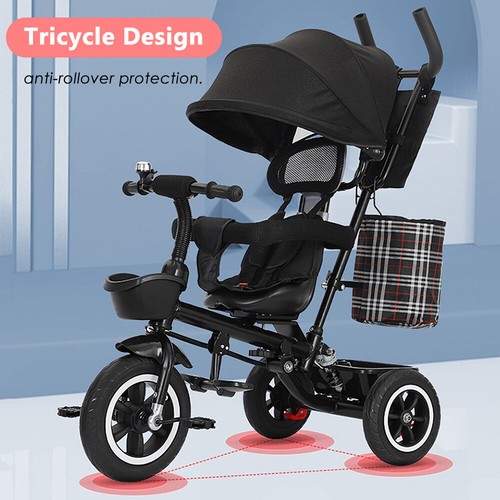 Tricycle Bike 4 In 1 Trike Baby Prams Kids Stroller Toddler Riding Toys Gift - Picture 19 of 36
