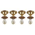 Matching Antique Brass Flush-Mount Fixtures, Polychrome, 4 Available, Nc4960