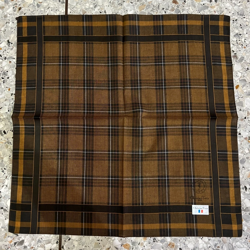 4 ART HANKY AZUL VERDE CEJA CUADROS CLÁSICO ALGODÓN HOMBRE PAÑUELO DE BOLSILLO 17" DE COLECCIÓN Foto 4 de 4