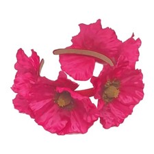 Ukrainian Vinok, Headband Pink Color Poppy Flower Headband