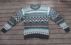 Vintage The Irish Piper 100% Wool Sweater Size 97cm 38" Woven Pullover Jumper