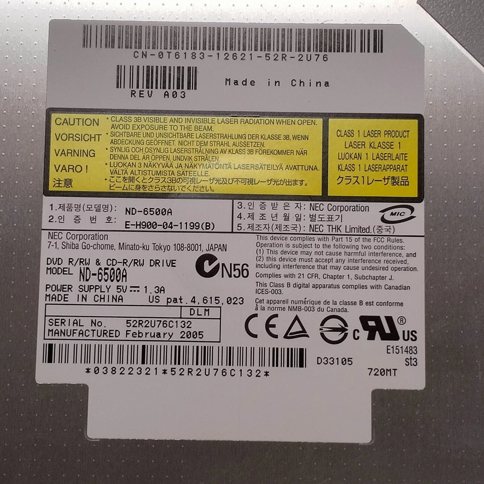 Genuine NEC ND-6500A CD/DVD+-RW Optical Drive Dell C3284-A00 0T6183 - Image 3 of 4