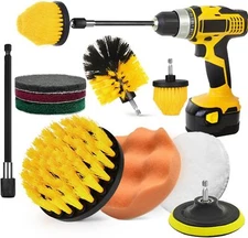 10Pcs Drill Brush Set – Scrubber Pads & Brushes for Tile, Tub, Grout, Floor
