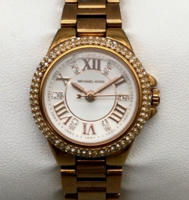 Michael Kors Camille Watch Women MK-3253 Rose Gold Tone 28mm New 
