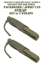SET of 2 US MILITARY PACKBOARD TIE DOWN STRAP GWP M38 WEBBING JERRY CAN GAS JEEP