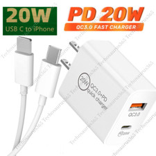 20W PD Fast Charging Adapter Cable USB Type C For iPhone 14/13/12/11/Pro Max/XS