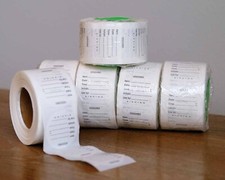 Dissolvable food labels, 8.49/roll, pack of 6 rolls, 3,000 stickers total